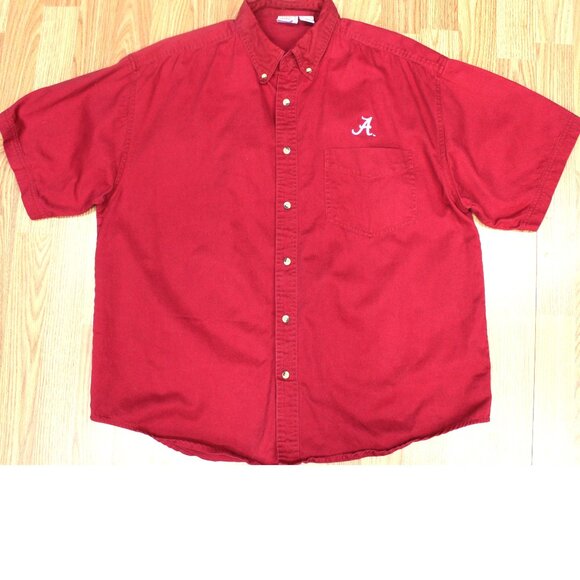 VTG ALABAMA CRIMSON TIDE CASUAL 100% COTTON SHIRT DARK RED Sz X-LARGE, XL - Picture 2 of 4